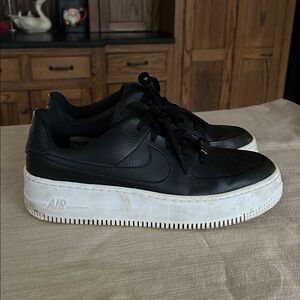 Nike Air Force 1 Sage‎ Low Black Platform Shoes Sneakers Women's Size 10